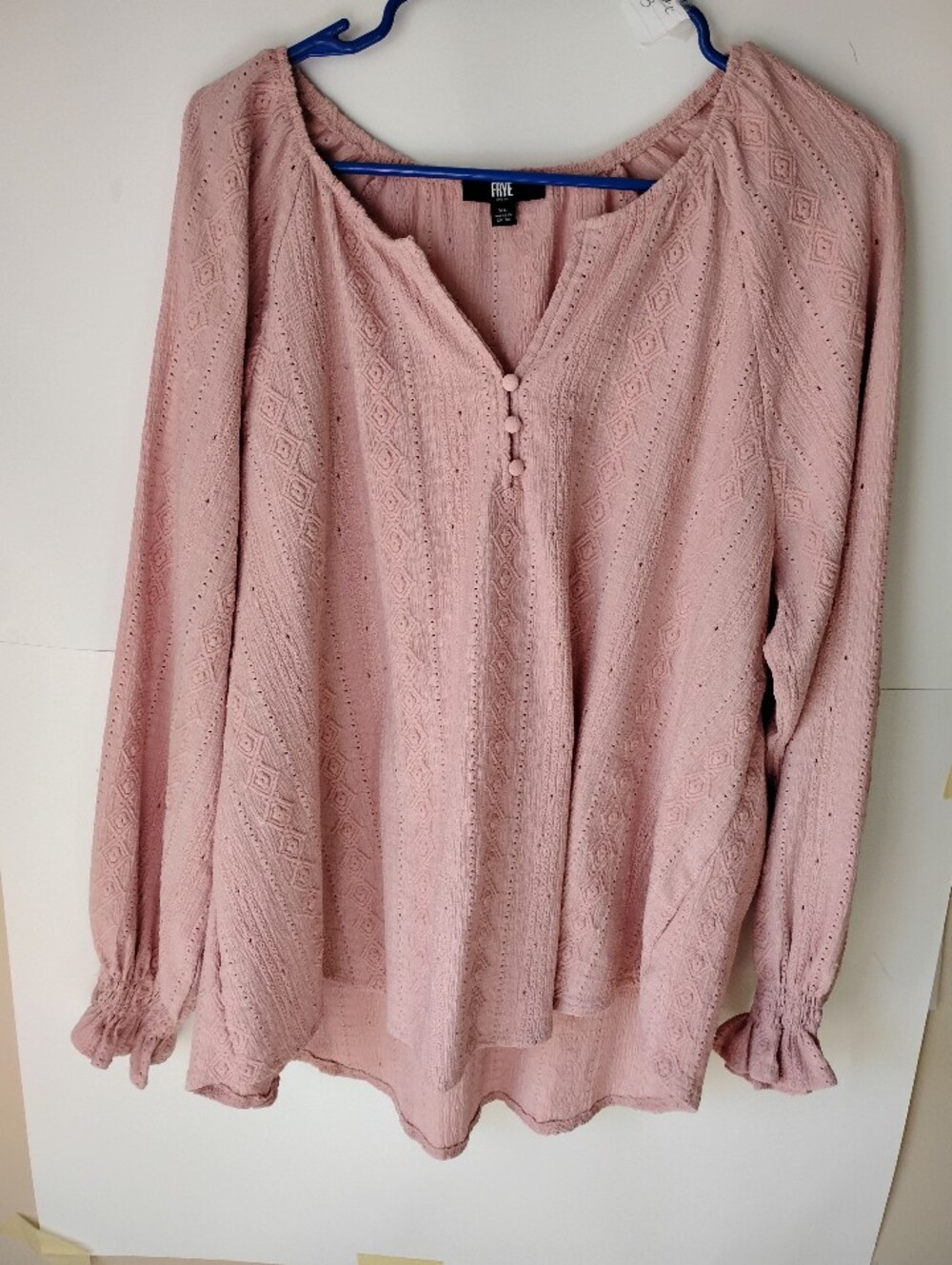 Frye Dusty Rose Eyelet Peasant Blouse